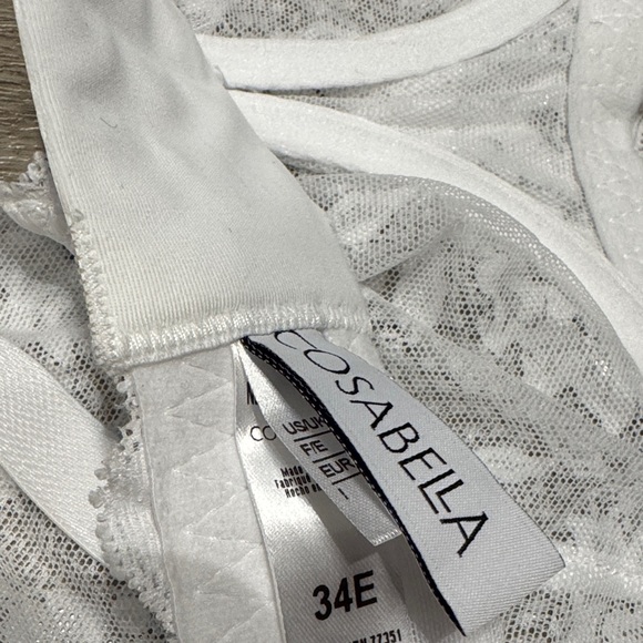 Cosabella White Lace Balconette Bra, 34E - Picture 4 of 6